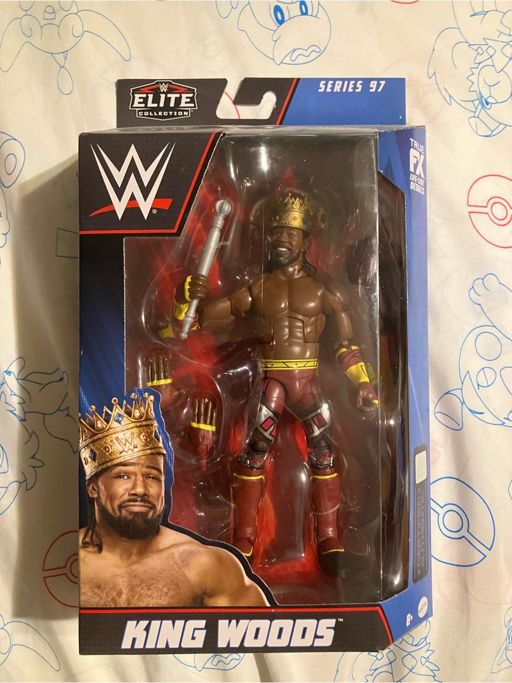 WWE King Woods Action Figure - Red & Gold Ring Gear